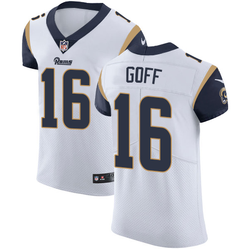 Nike Rams #16 Jared Goff White Men's Stitched NFL Vapor Untouchable Elite Jersey - Click Image to Close
